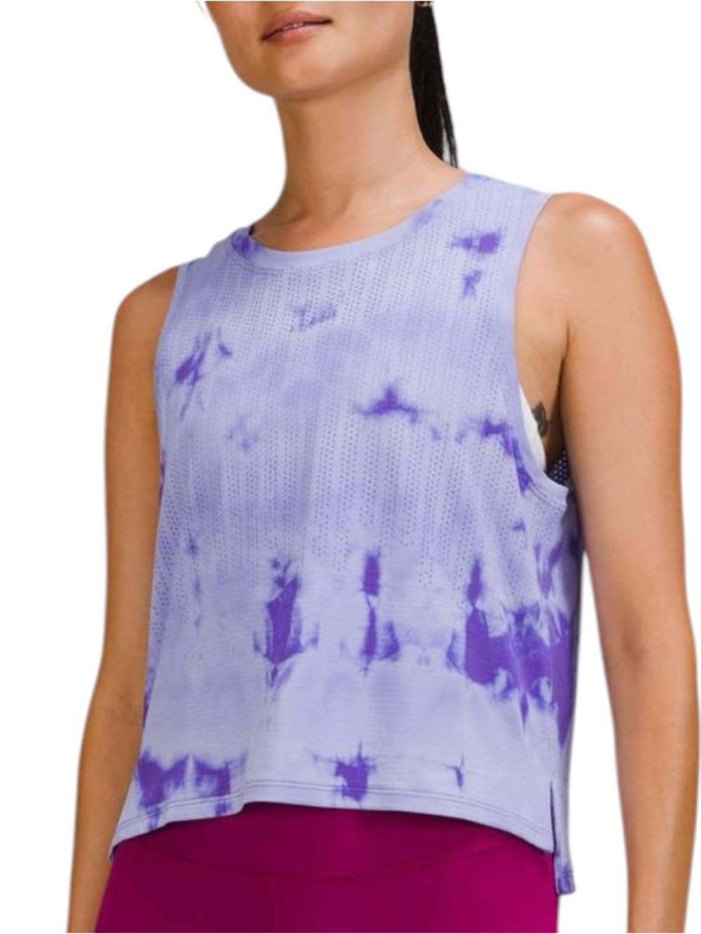 Lululemon Train to Be Tank Top Rain Stripe Marble Dye Charged Indigo